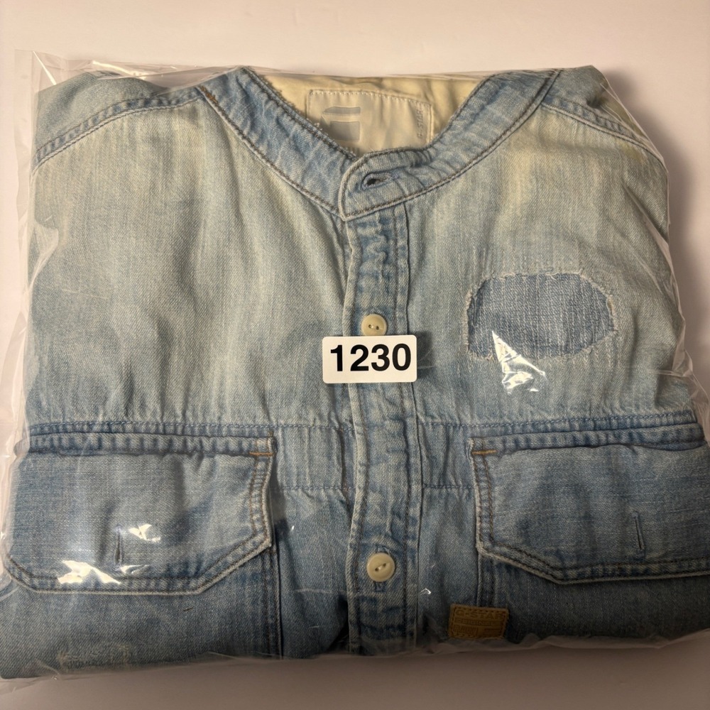 G-Star Raw Denim Vest Mens XXL Blue Distressed Wolker Shirt D00435 - Picture 15 of 15